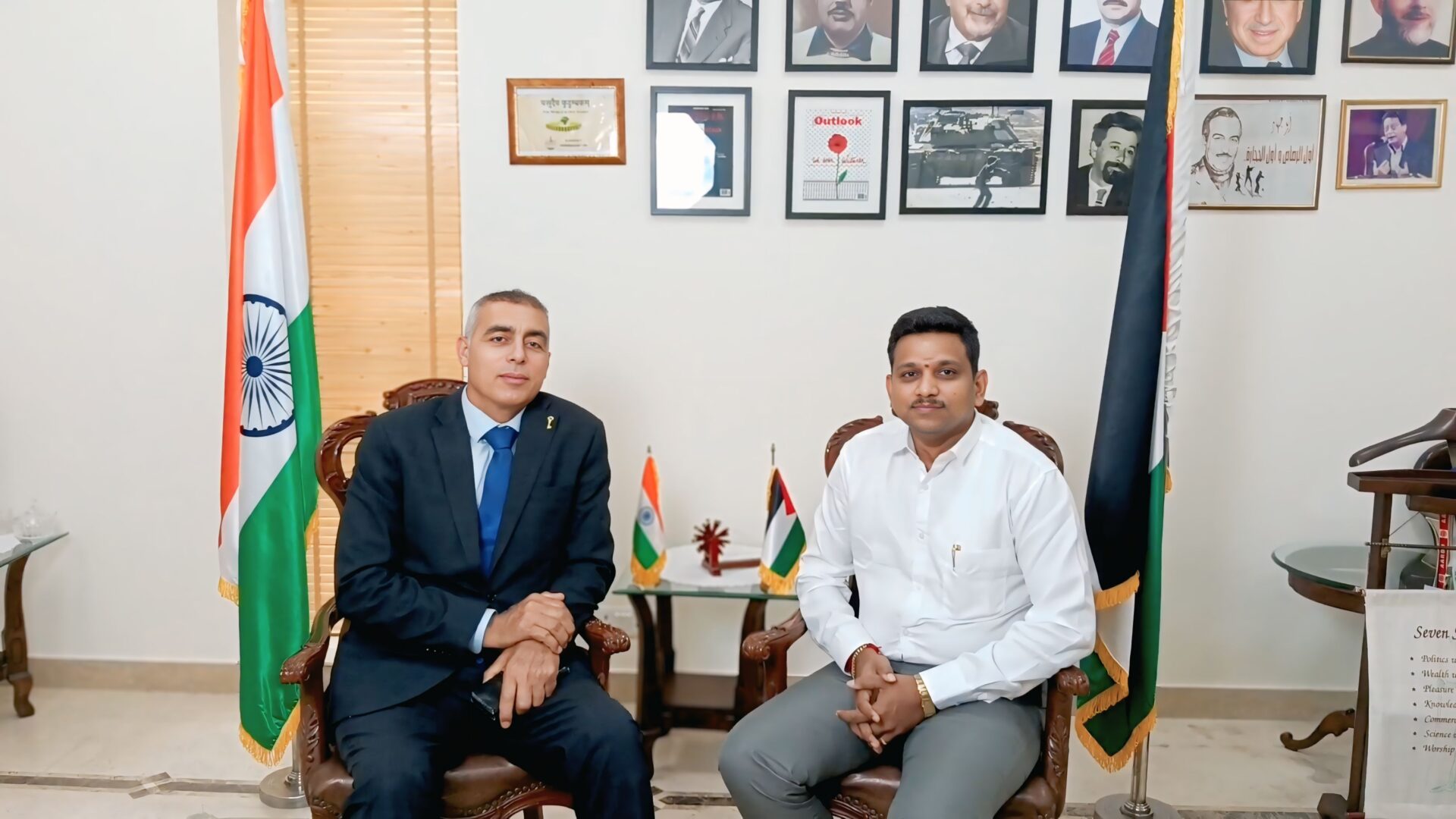 Dr. A. Angappan Meets His Excellency Ambassador Abdullah M. Abu Shawesh at Palestinian Embassy
