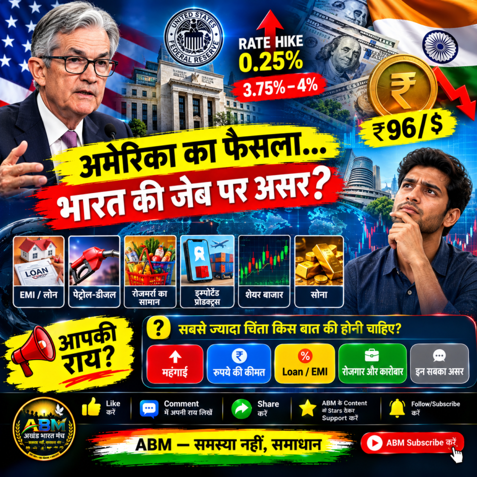 US Fed Rate Hike के बाद ₹96 के पार रुपया
