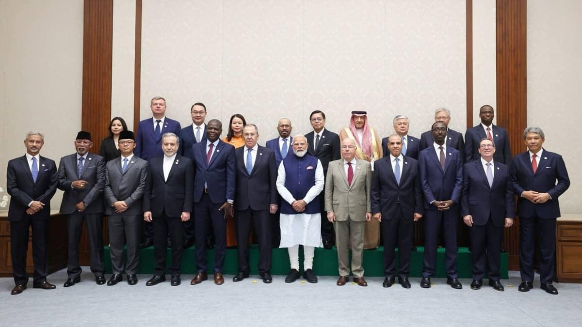 BRICS Summit 2026 नई दिल्ली भारत मंडपम में प्रधानमंत्री नरेंद्र मोदी और वैश्विक नेताओं का सम्मेलन।